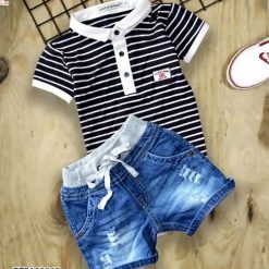 Quần jeans wash rách lưng thun dễ thương